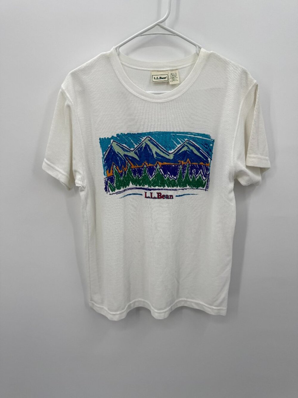 Vintage L.L. Bean Mountain Landscape Graphic T-Shirt White Size Medium Gorpcore